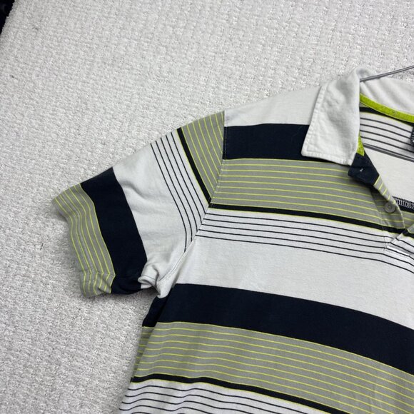 Oakley Y2K Men's Polo Shirt Green / White Striped Short Sleeve Size XL Golf - Picture 3 of 16